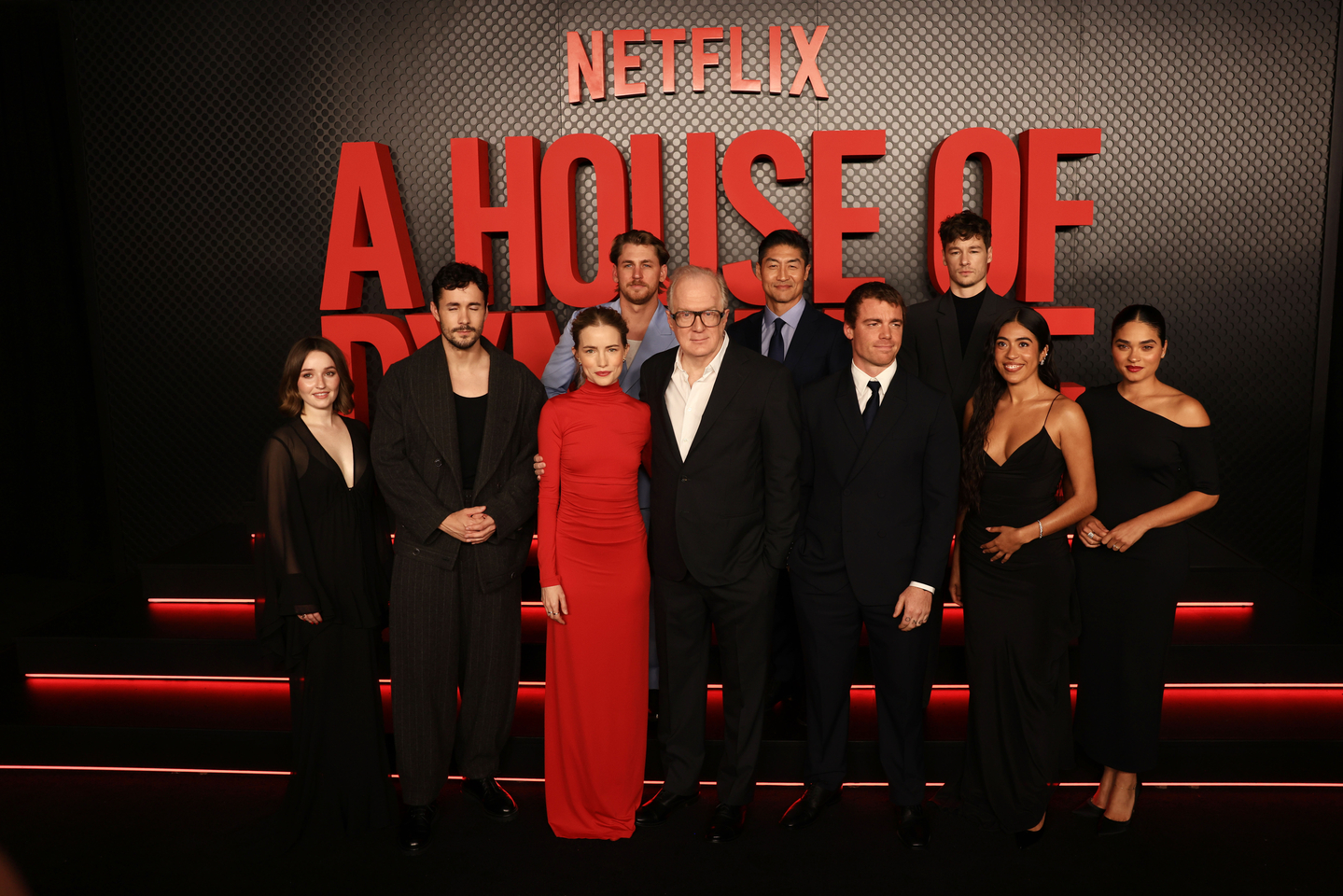 The cast of Netflix's "A House of Dynamite" attend a special screening at The Egyptian Theatre in Hollywood on Oct. 9. [EPA/YONHAP]