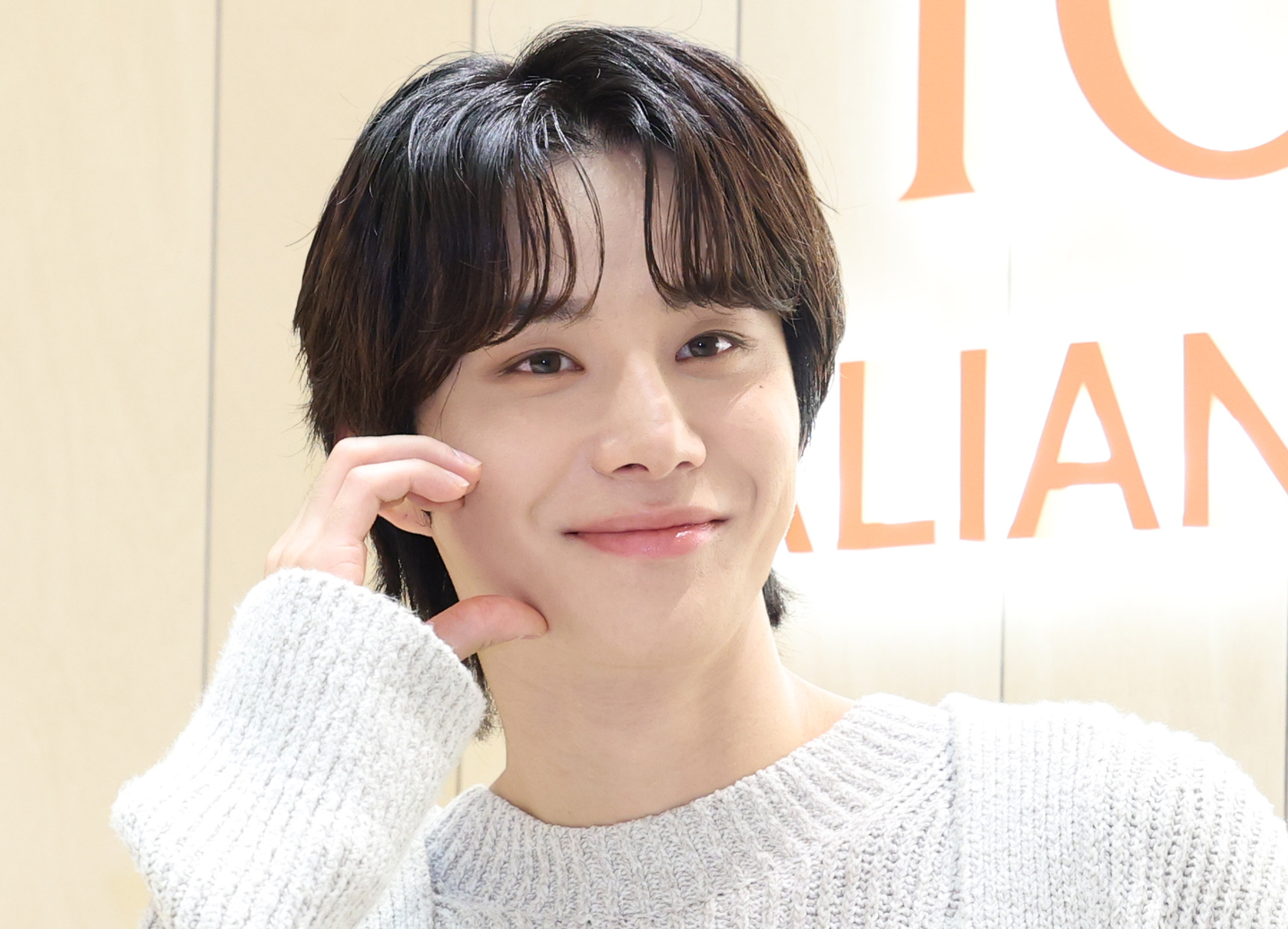 Boy band NCT member Jungwoo poses for cameras during a fashion event in Seocho District, southern Seoul on June 4. [NEWS1]