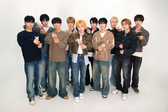 Boy band xikers poses for photos during an interview in southern Seoul on Oct. 29, ahead of the release of its sixth EP, ″House of Tricky: Wrecking the House,″ on Oct. 31. [KQ ENTERTAINMENT]