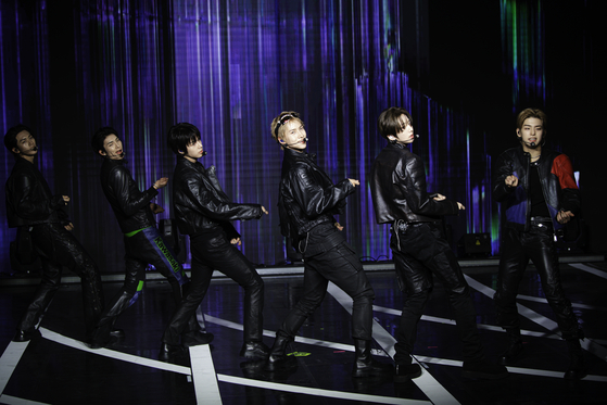 Boy band 82Major performs ″Trophy,″ the title track for its fourth EP, at Ilchi Art Hall in southern Seoul on Oct. 30. [GREAT M ENTERTAINMENT]