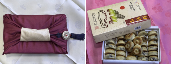 A box of Hwangnam-ppang, pastry filled with sweet red bean paste that is a local specialty, sent to the Chinese delegation to welcome Chinese President Xi Jinping to Korea for a three-day state visit since Thursday. [PRESIDENTIAL OFFICE] 