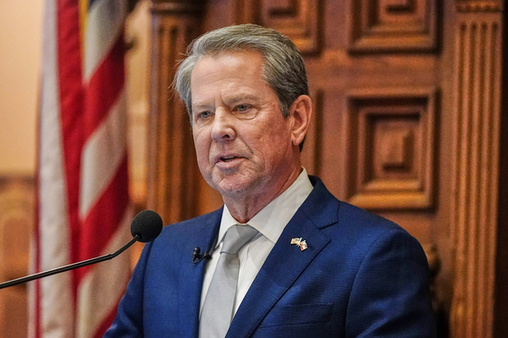 Georgia Gov. Brian Kemp delivers the State of the State speech, on Jan. 11, 2024, in Atlanta. [AP/YONHAP]