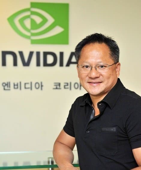 Jensen Huang poses at the Nvidia Korea office in Seoul. [SCREEN CAPTURE]