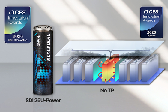 Samsung SDI's cylindrical battery that won the Best of Innovation award for the upcoming CES 2026. [SAMSUNG SDI]