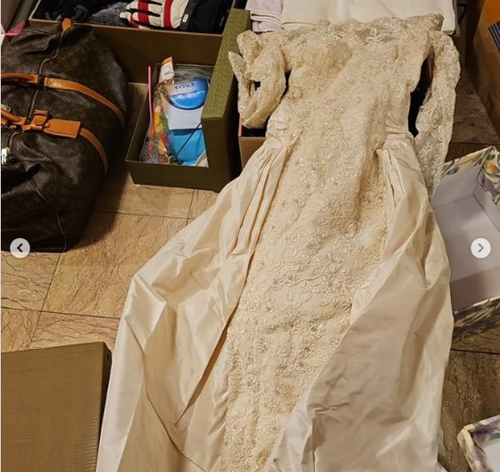 A photo of Roh Soh-yeong's wedding dress, uploaded by her to Instagram [SCREEN CAPTURE]