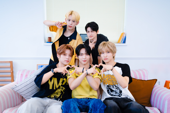 Boy band Nowadays poses for the camera during a FanTalk 2 video interview with the Korea JoongAng Daily and Celeb Confirmed. [DANIELA GONZALEZ PEREZ]