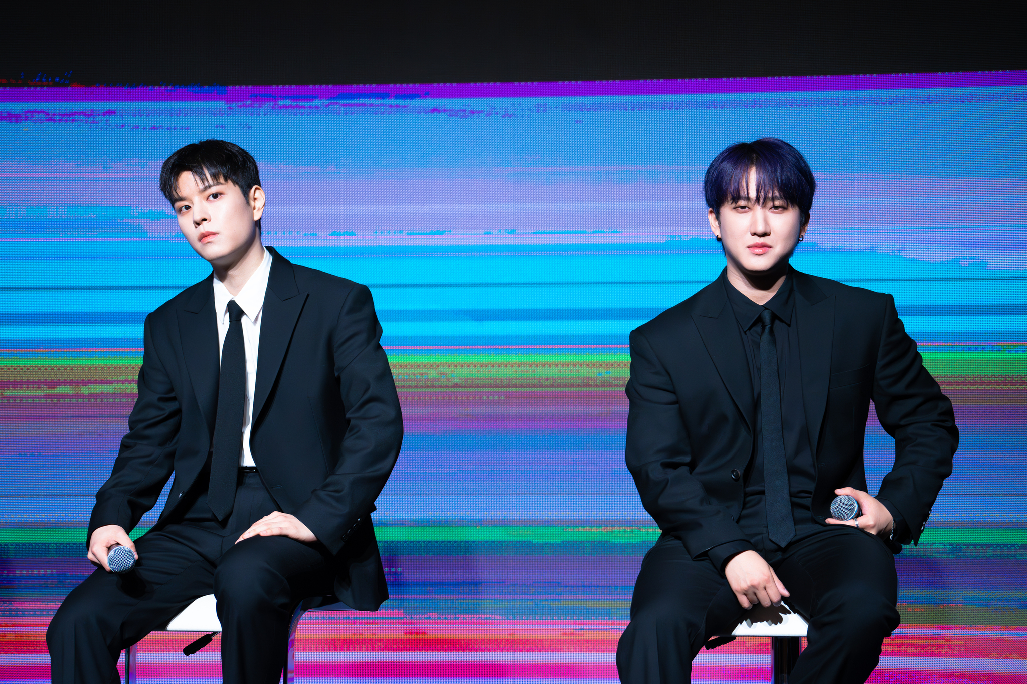 Members of boy band Stray Kids answer questions from reporters during a press conference held at Conrad Seoul hotel in western Seoul on July 19. [DANIELA GONZALEZ PEREZ]