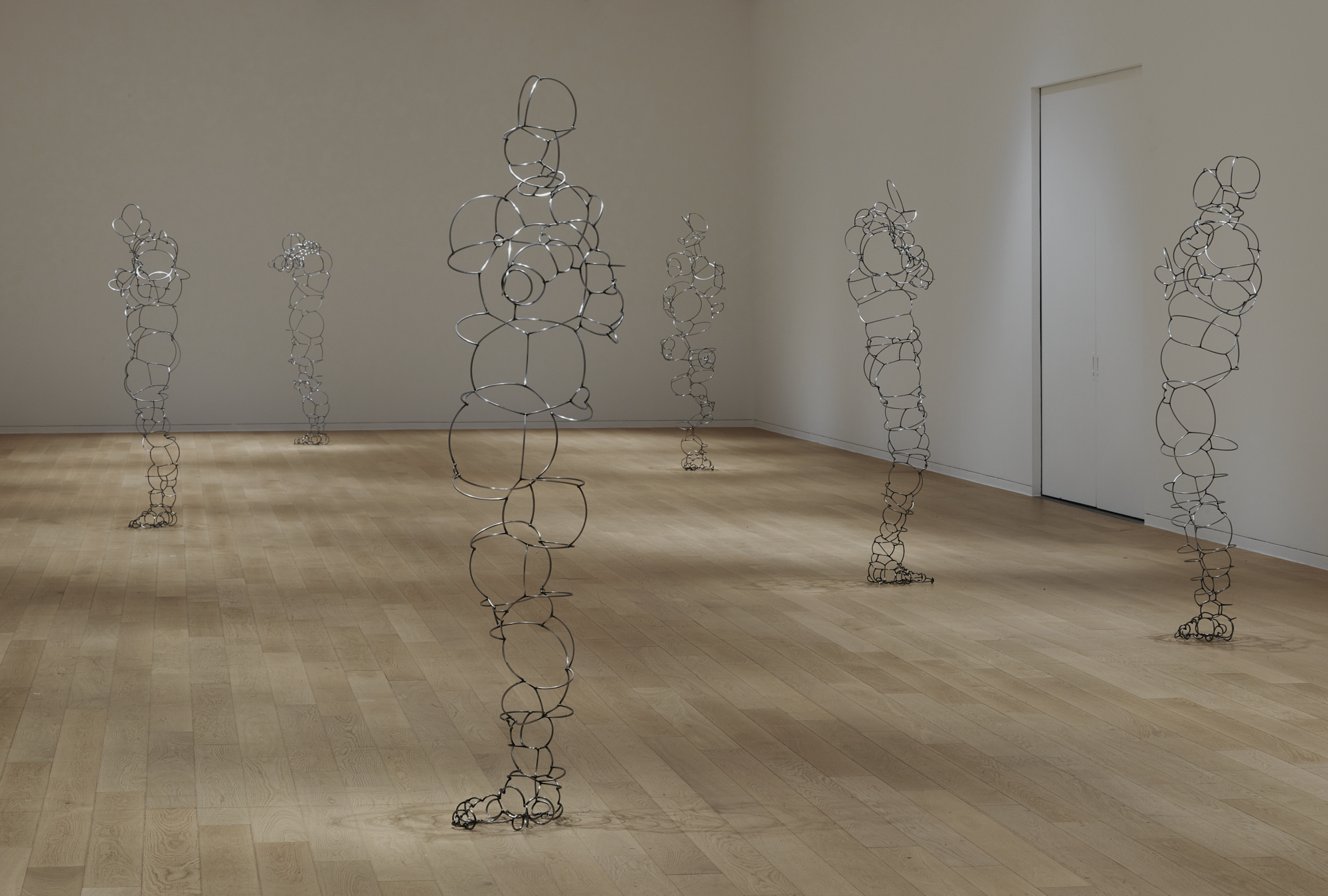 Antony Gormley's "Liminal Field" sculpture series (2015) are on display at the artist's solo exhibit "Drawing on Space" at Museum SAN, set to run through Nov. 30. [MUSEUM SAN]