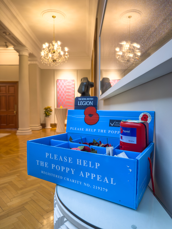 A collection box for the Royal British Legion's Poppy Appeal, which raises money for former British service members [MICHAEL LEE]