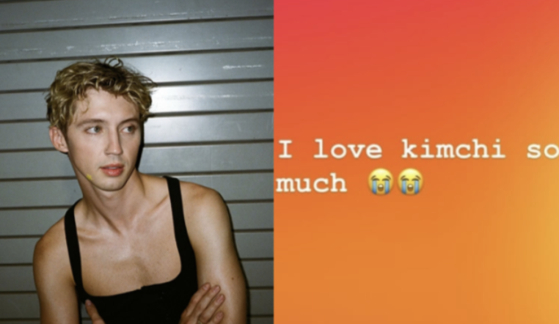 Australian singer-songwriter Troye Sivan uploaded a post saying ″I love kimchi so much″ on his Instagram. [SCREEN CAPTURE]
