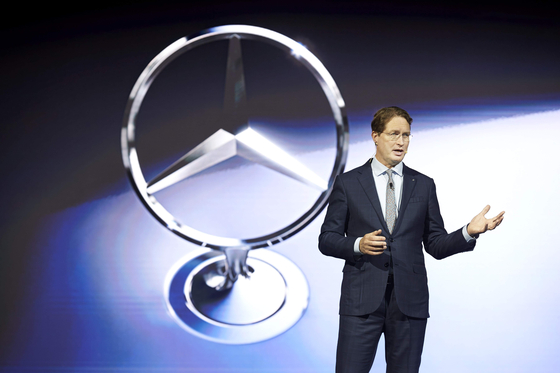 Mercedes-Benz Chairman Ola Kallenius speaks about his plans for the Korean market during a press conference on Nov. 14 in Incheon. [MERCEDES-BENZ KOREA]