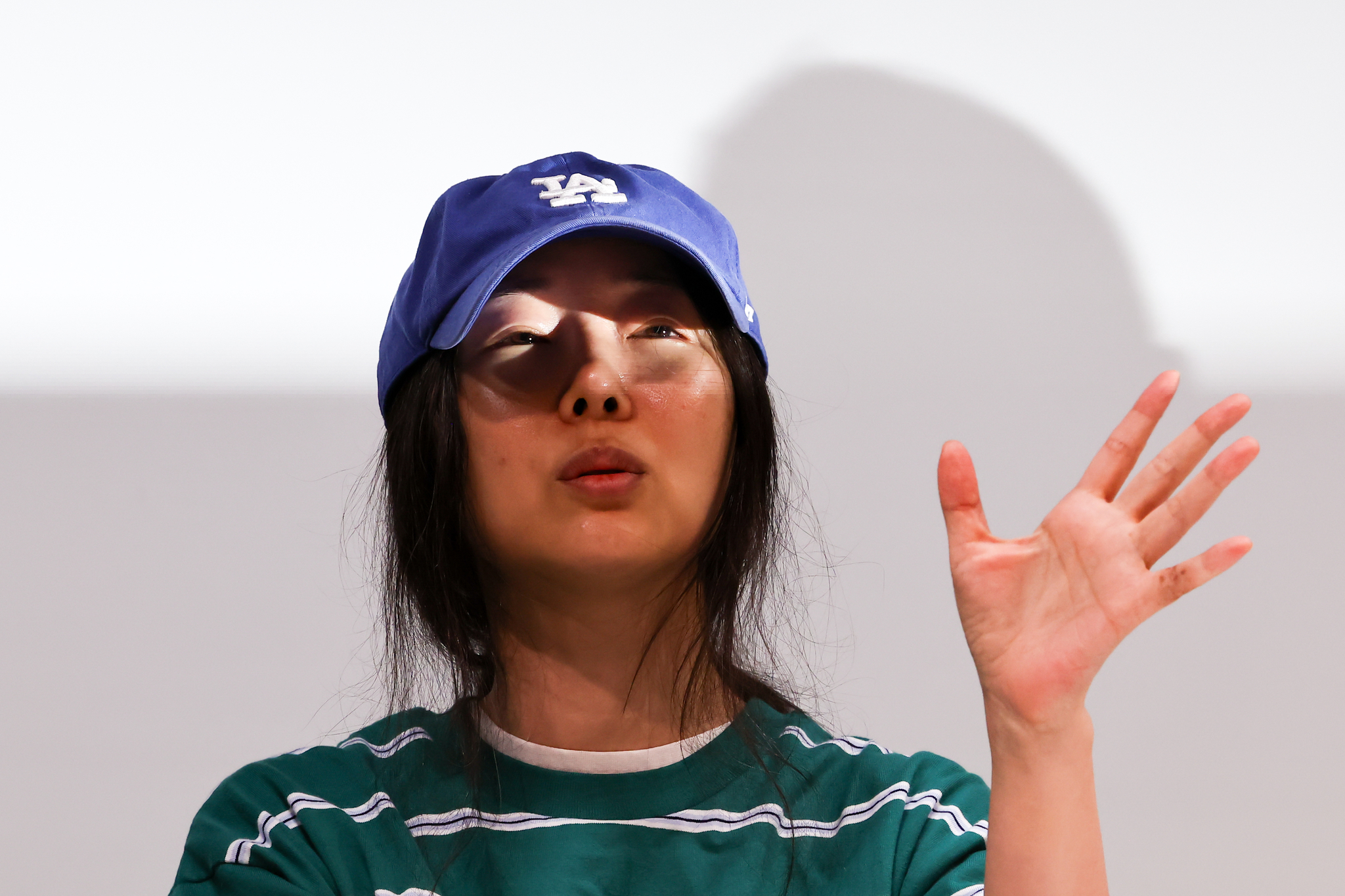 Min Hee-jin, former CEO of NewJeans' agency ADOR and the girl group's producer, at a press conference on April 25, 2024, in southern Seoul [YONHAP]