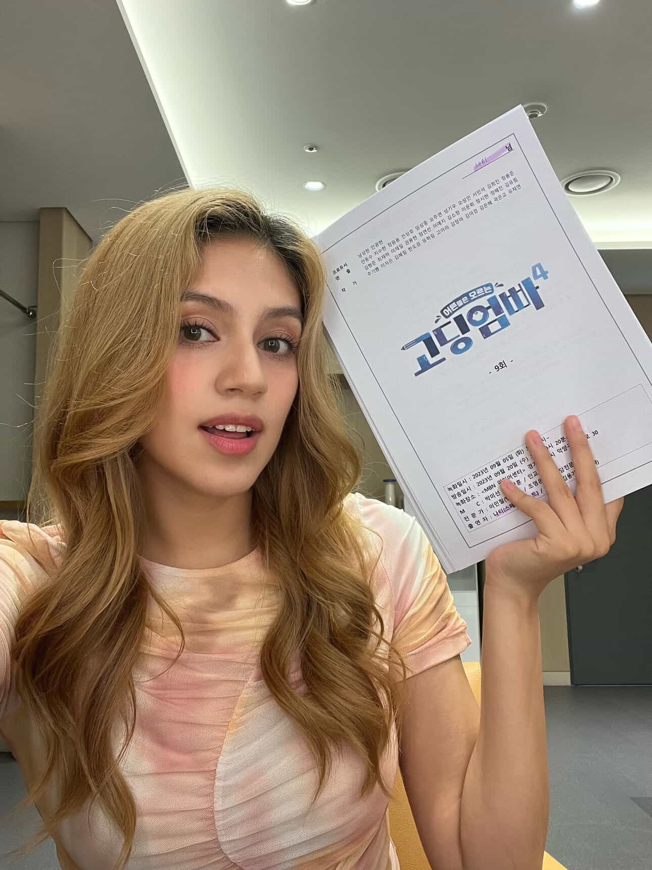Natalia Frias Crespo poses for a photo while holding a script for “Teenage Parents” (2022-). [NATALIA FRIAS CRESPO]