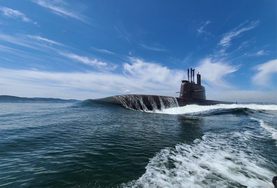 This photo, provided by Hanwha Ocean on Aug. 26, shows a Jangbogo-III Batch-2 submarine. [HANWHA OCEAN]