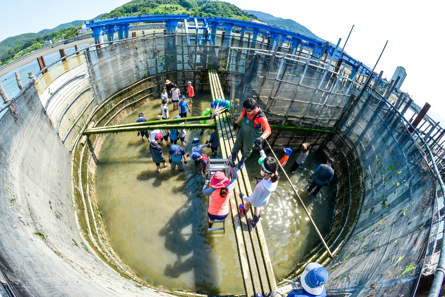 People take part in jukbangryeom fishing to catch anchovies in Namhae County in South Gyeongsang in an undated photo. [NAMHAE COUNTY OFFICE]