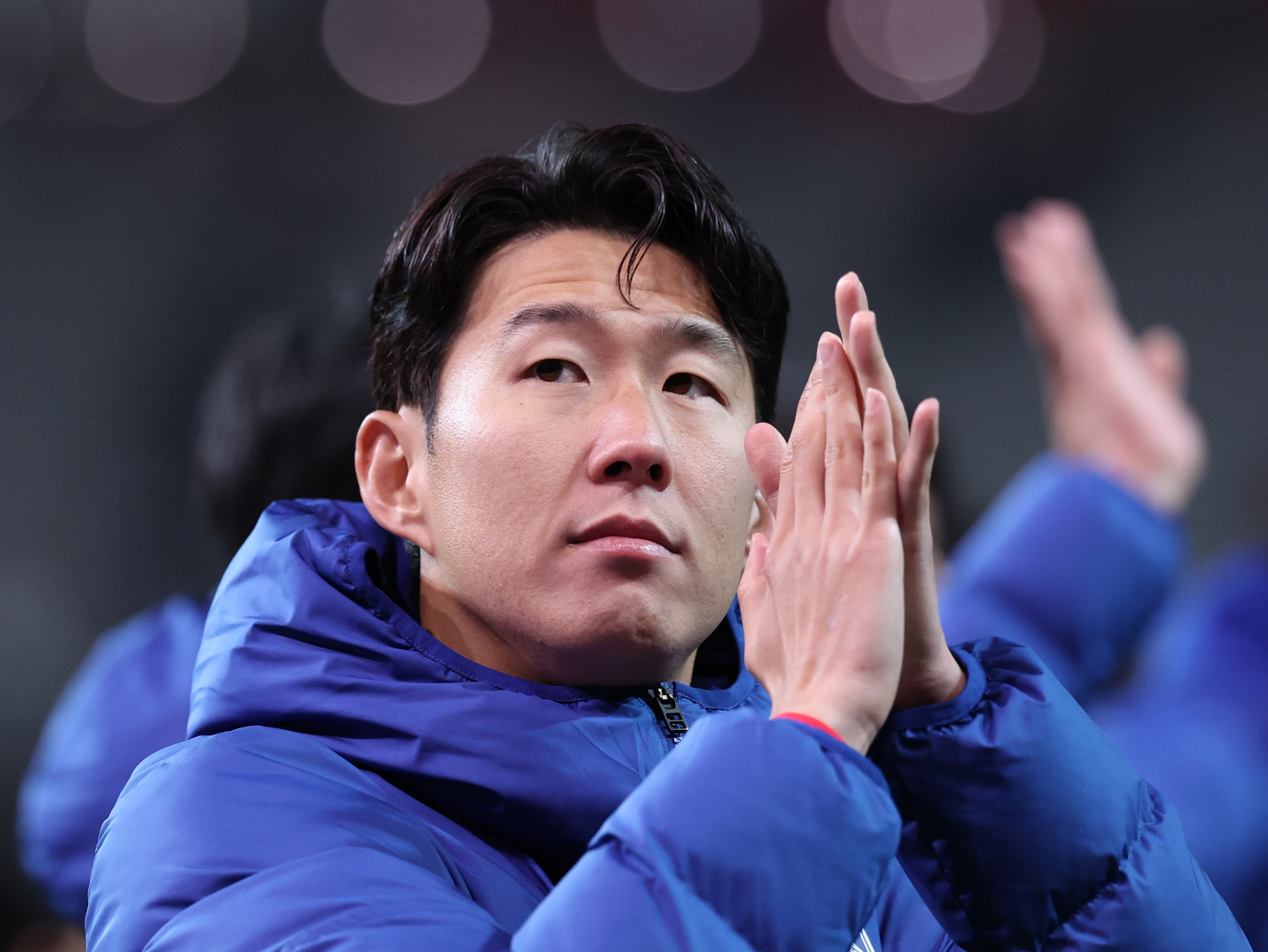 National team football player Son Heung-min reacts after an exhibition match against Ghana at the World Cup Stadium in Mapo District, western Seoul, on Nov. 18. [NEWS1]