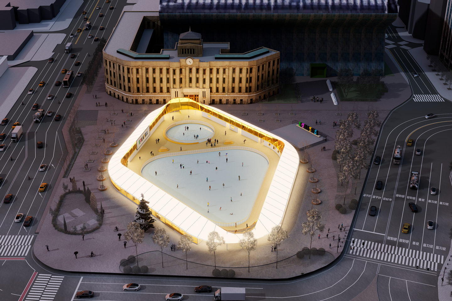 An ice rink in Seoul Plaza, Jung District, central Seoul [SEOUL METROPOLITAN GOVERNMENT]