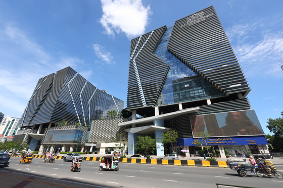 The Prince Group headquarters in Phnom Penh, Cambodia, is seen on Oct. 19. [YONHAP]