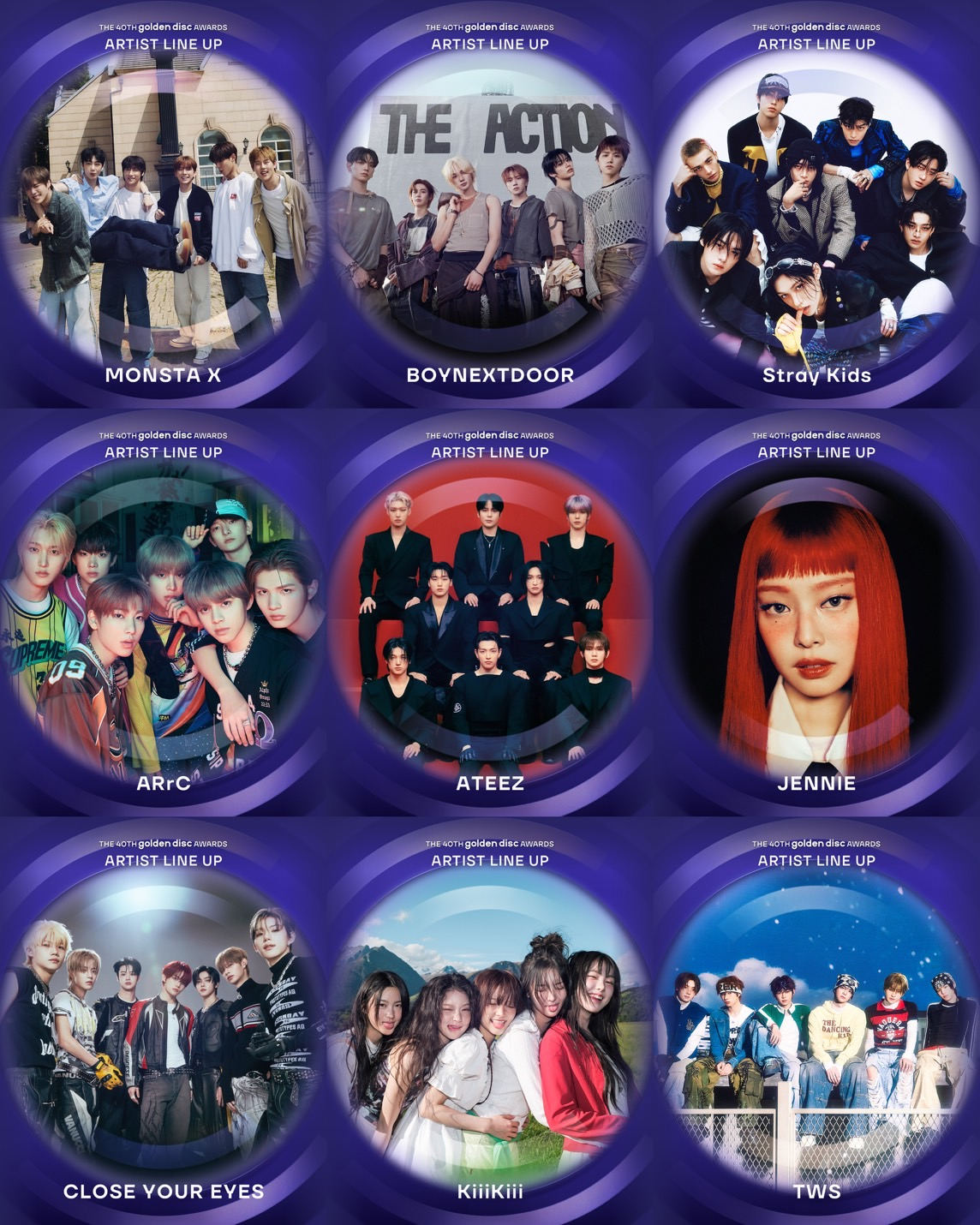 A lineup poster for the 40th Golden Disc Awards to be held on Jan. 10 in Taipei [HLL JOONGANG]