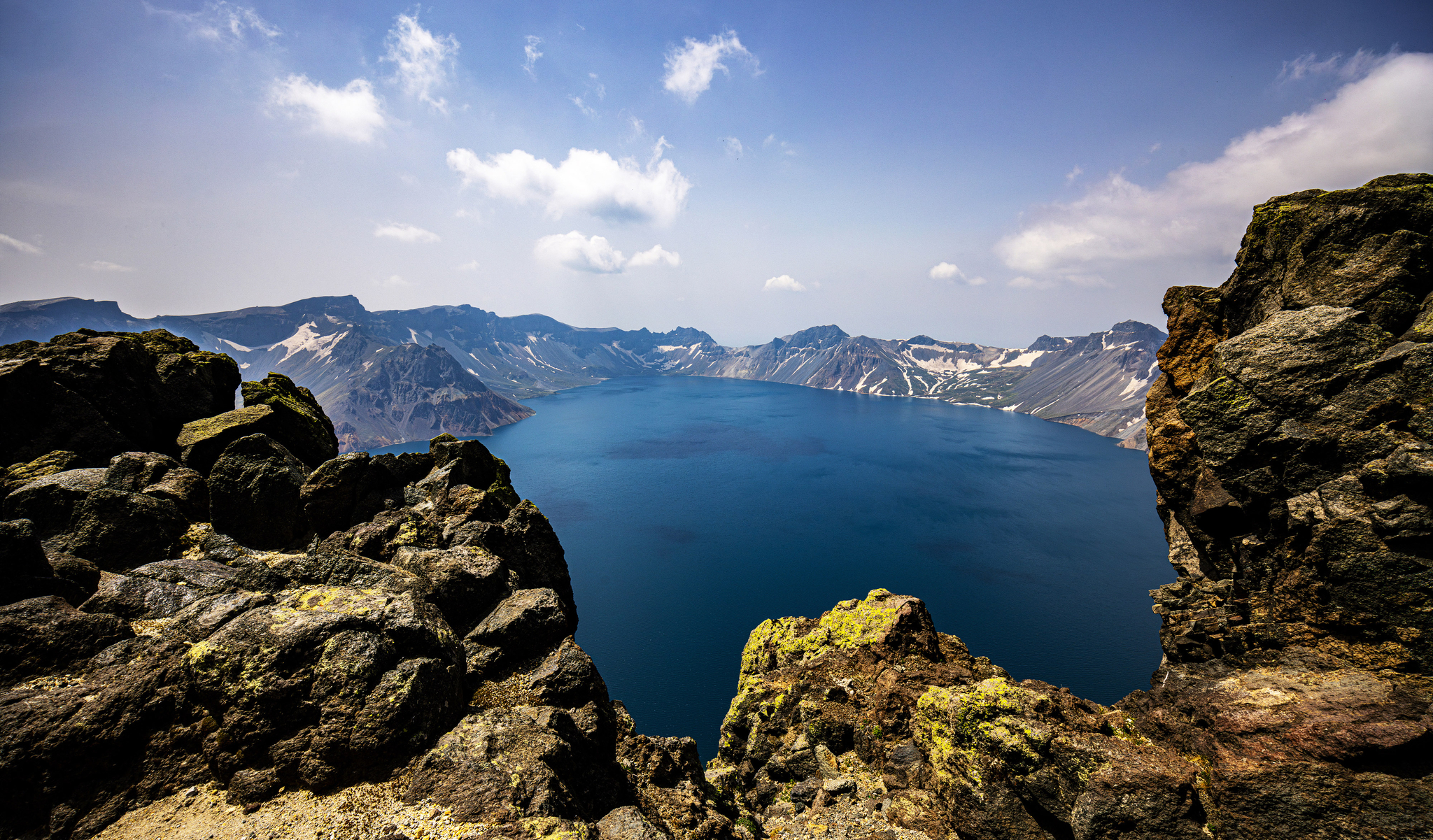 This file photo, taken June 11, 2024, shows Mount Paektu on the North Korean-Chinese border. [YONHAP] 