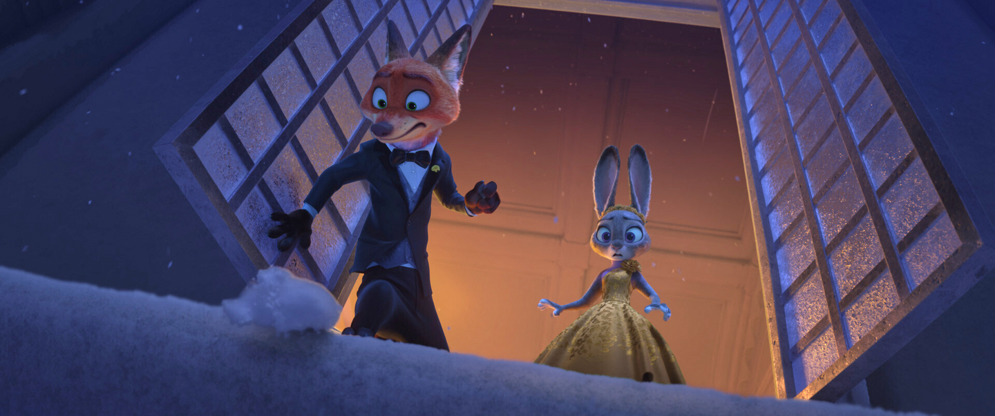  A still cut from the film "Zootopia 2" shows Nick Wilde, voiced by Jason Bateman, left, and Judy Hopps, voiced by Ginnifer Goodwin. [AP/YONHAP]