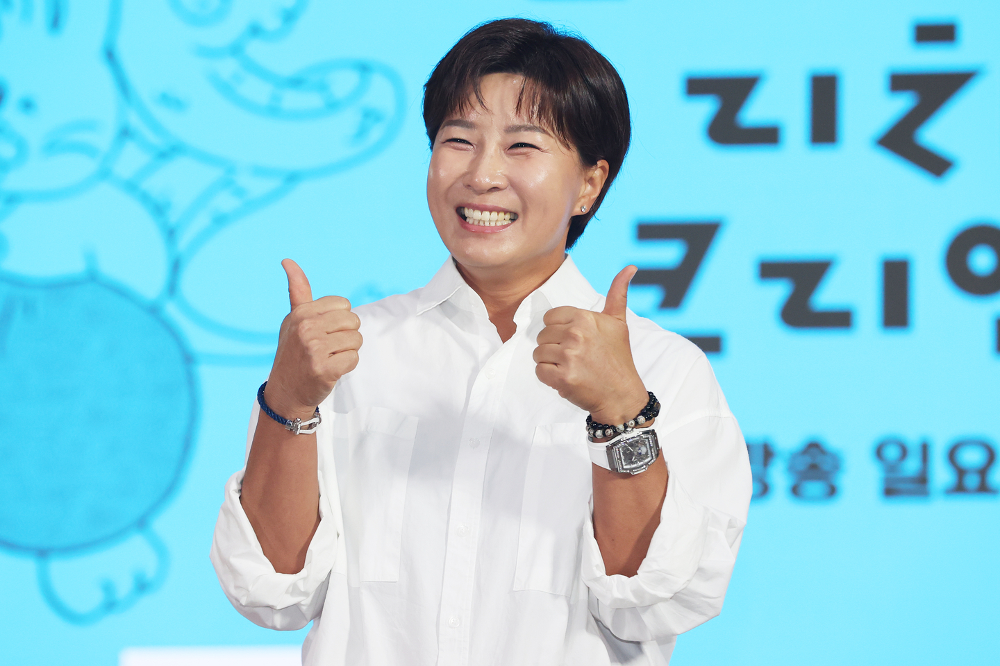 Star golfer Pak Se-ri poses for a photo during a press conference for KBS2TV's "Krazy Rich Korean" held at KBS in Yeouido, western Seoul, on June 10. [YONHAP]