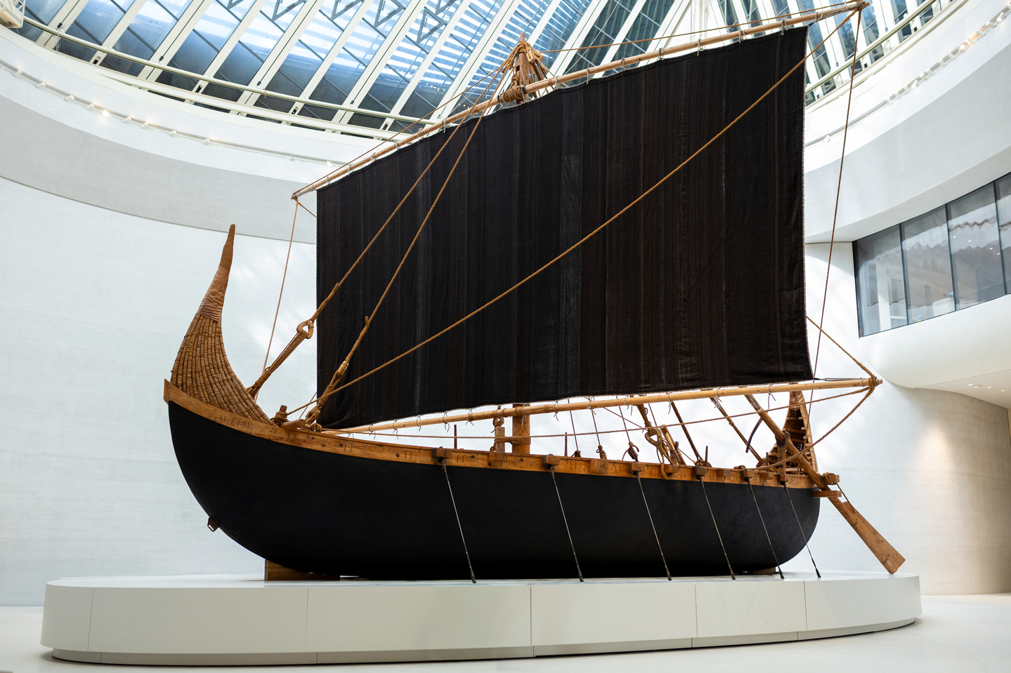 A Bronze Age Magan boat displayed on the first floor of the Zayed National Museum [ZAYED NATIONAL MUSEUM]