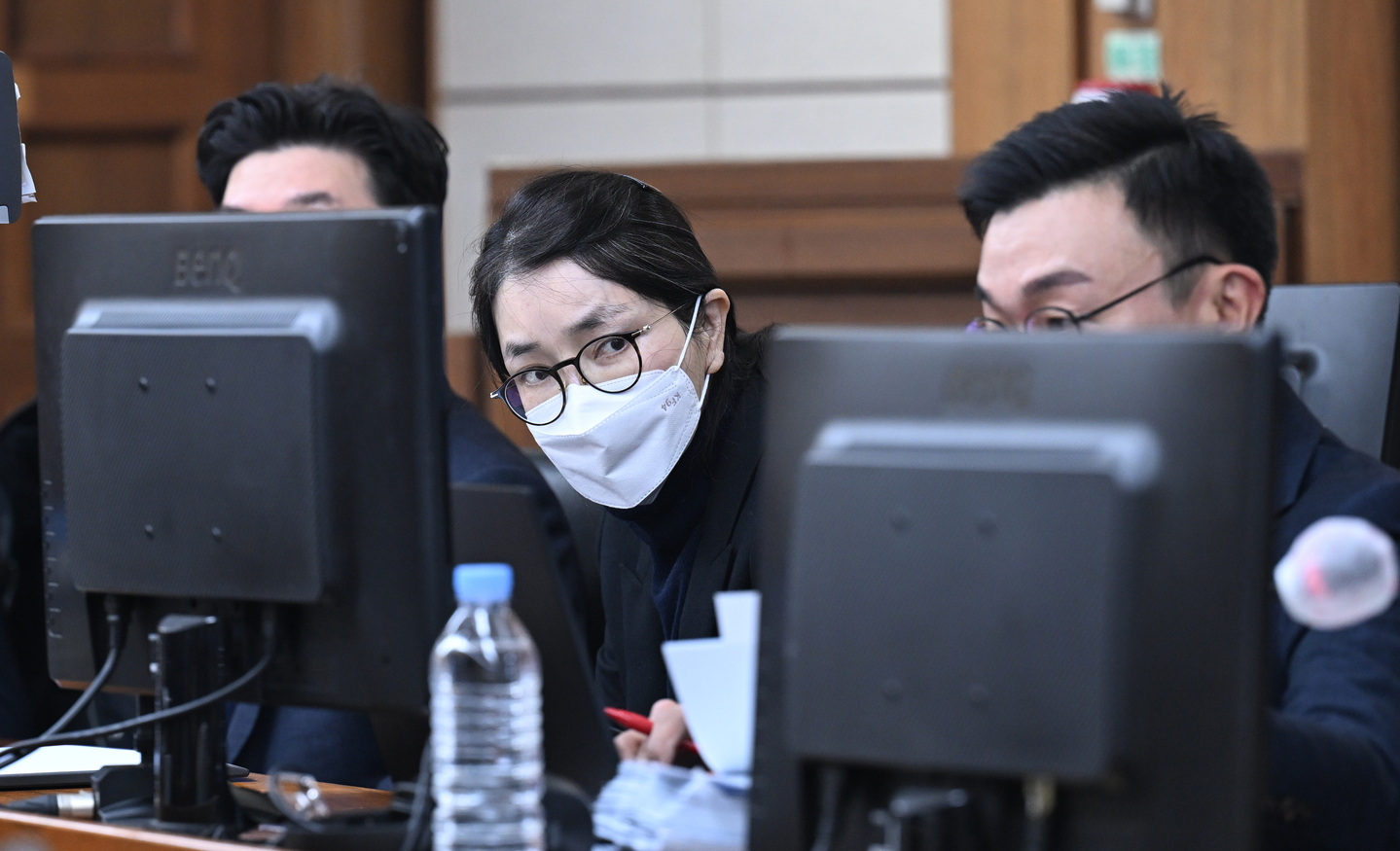 Former first lady Kim Keon Hee attends the final hearing on her alleged involvement in a stock manipulation case at the Seoul Central District Court, southern Seoul, on Dec. 3 [JOINT PRESS CORPS]
