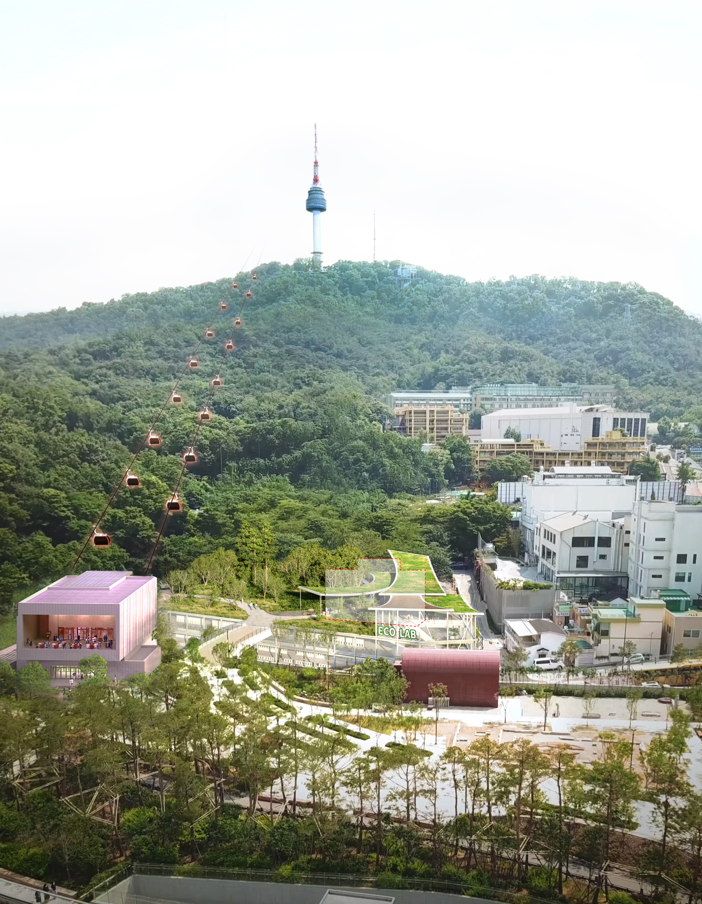 A render of Mount Namsan after renovation, designed by the Seoul Metropolitan Government [SEOUL METROPOLITAN GOVERNMENT]