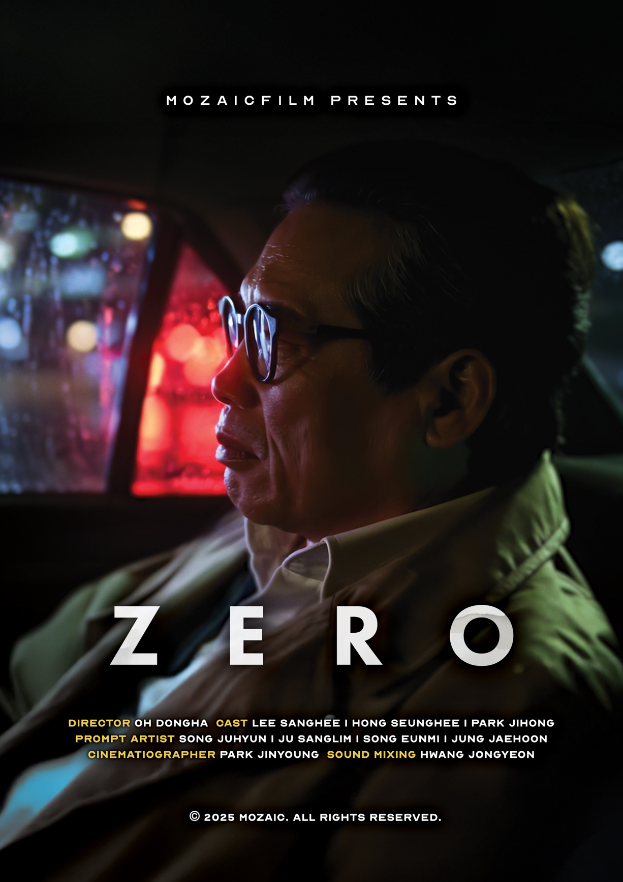 Poster for director Oh Dong-ha's AI short film ″Zero″ [MOZAIC FILM]