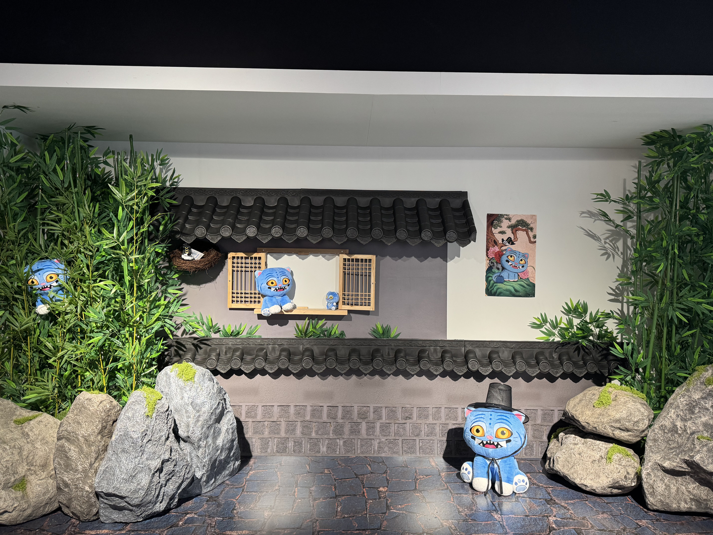 Part of the waiting zone at Netflix's ″KPop Demon Hunters″ pop up store in Seongsu-dong, eastern Seoul [KIM JI-YE]