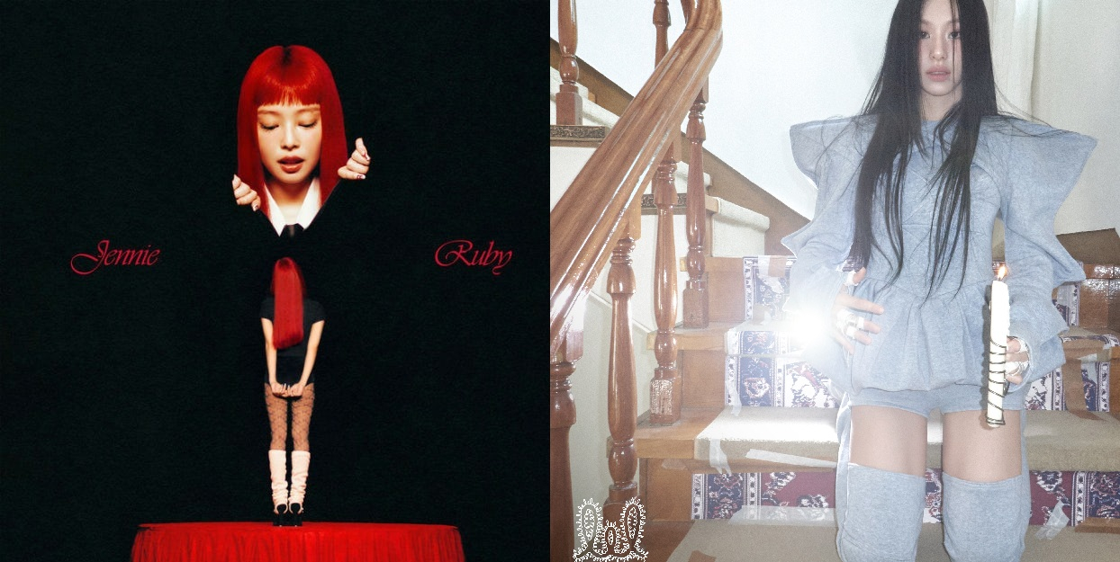 Singer Jennie's album ″Ruby,″ left, and Chaeyoung's album ″Lil Fantasy Vol. 1″ [ODD ATELIER, JYP ENTERTAINMENT]