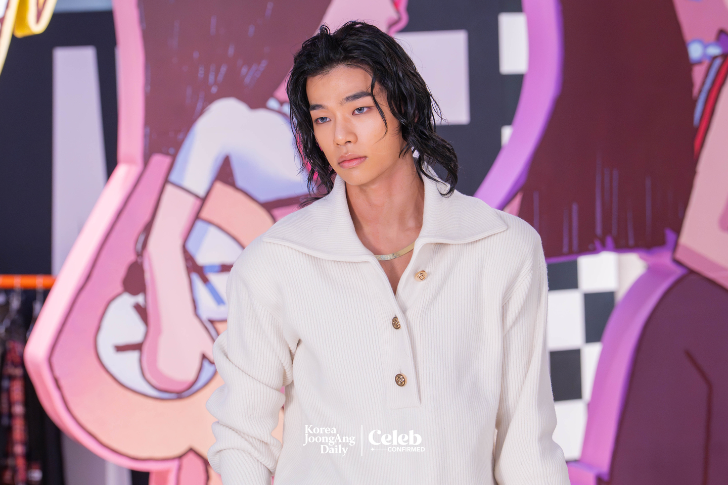 Allday Project’s Tarzzan during a press event at the “Allday Project” pop-up store in Seongsu-dong, eastern Seoul, on Dec. 8 [DANIELA GONZALEZ PEREZ]