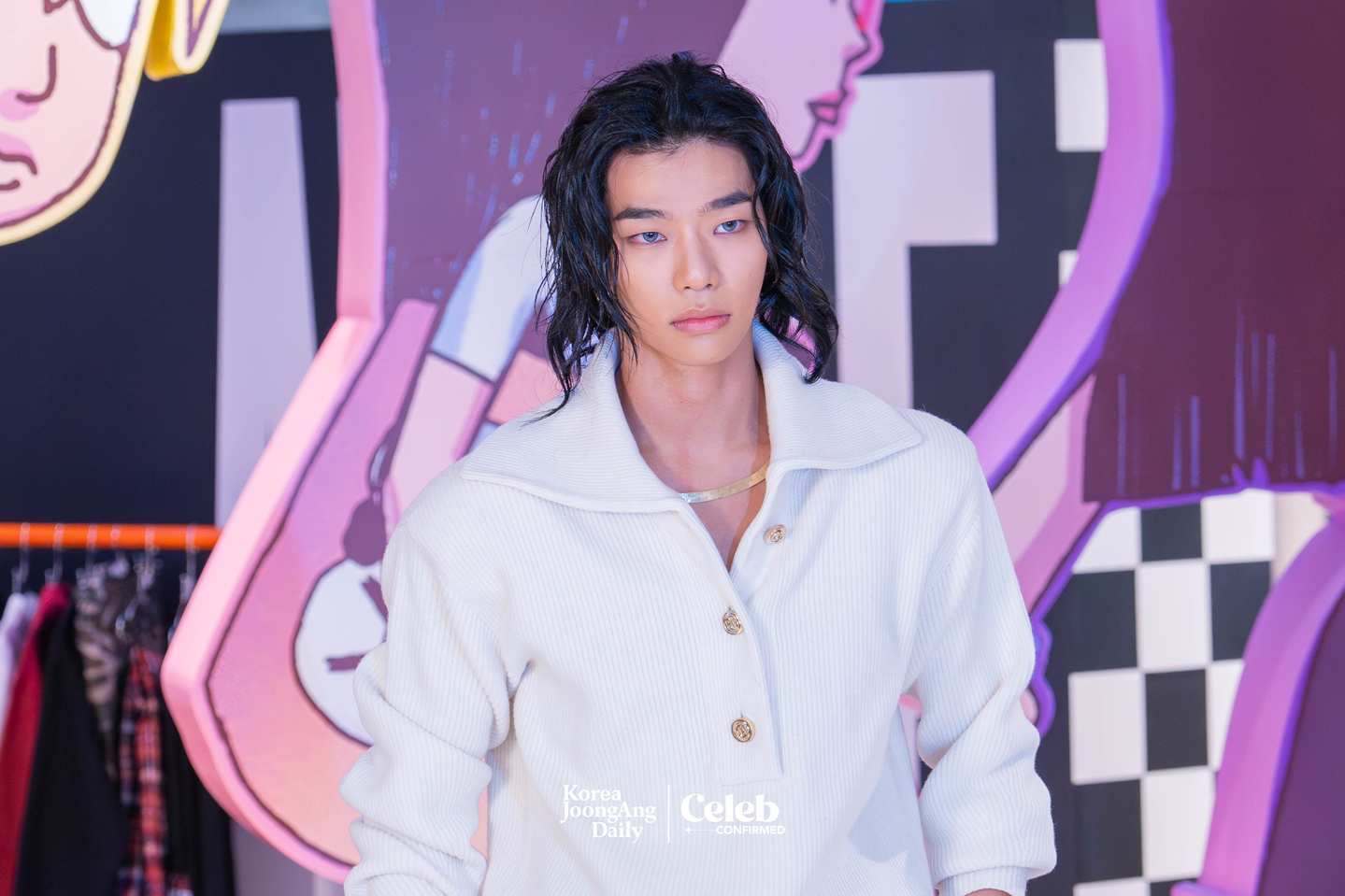 Allday Project’s Tarzzan during a press event at the “Allday Project” pop-up store in Seongsu-dong, eastern Seoul, on Dec. 8 [DANIELA GONZALEZ PEREZ]