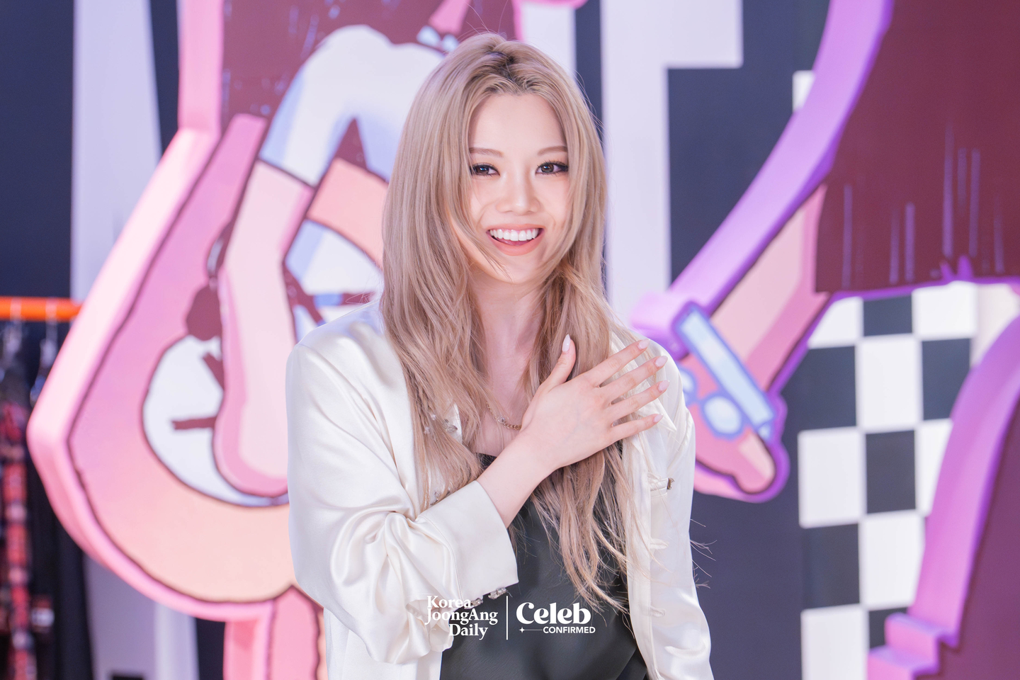 Allday Project’s Bailey during a press event at the “Allday Project” pop-up store in Seongsu-dong, eastern Seoul, on Dec. 8 [DANIELA GONZALEZ PEREZ]