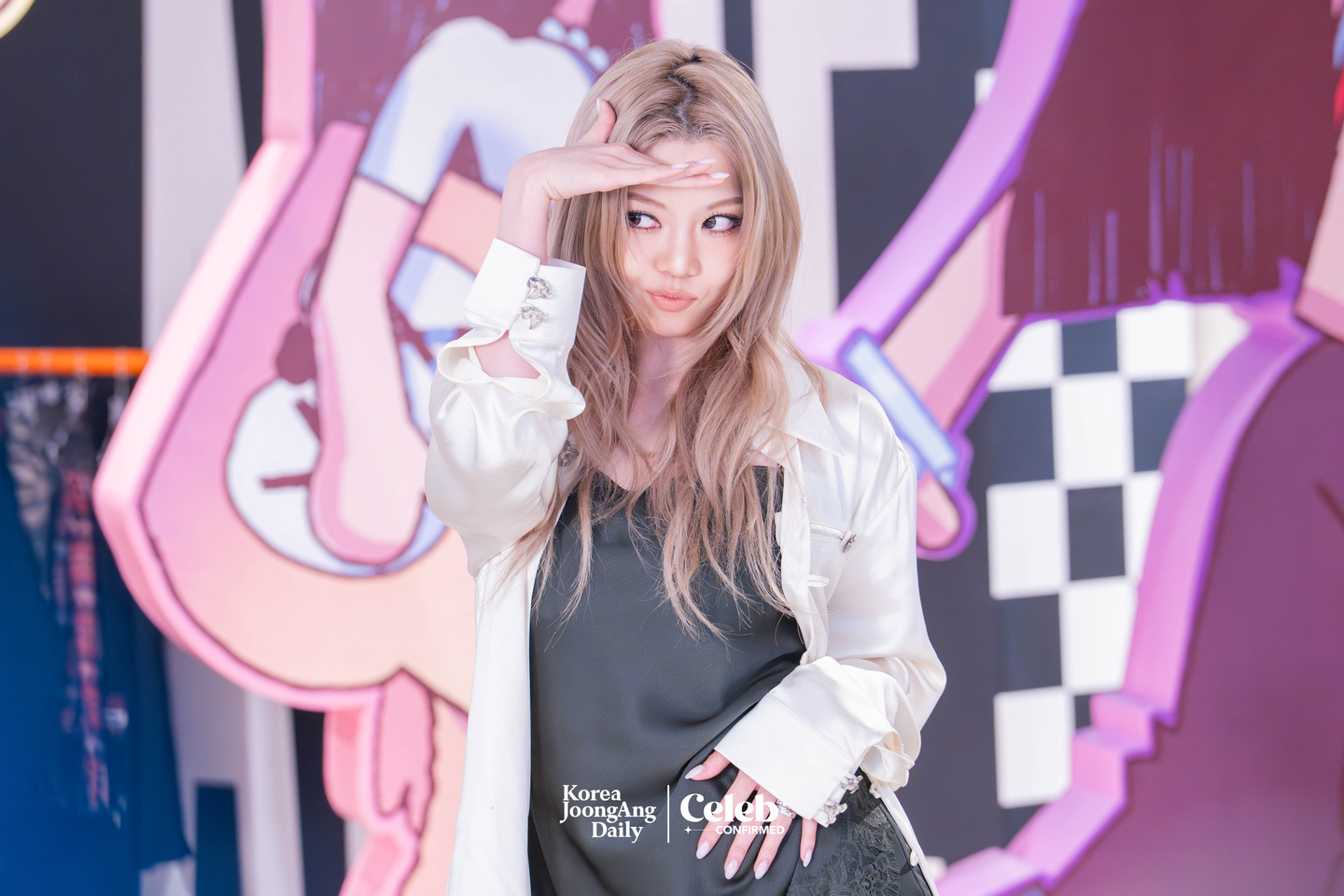 Allday Project’s Bailey during a press event at the “Allday Project” pop-up store in Seongsu-dong, eastern Seoul, on Dec. 8 [DANIELA GONZALEZ PEREZ]