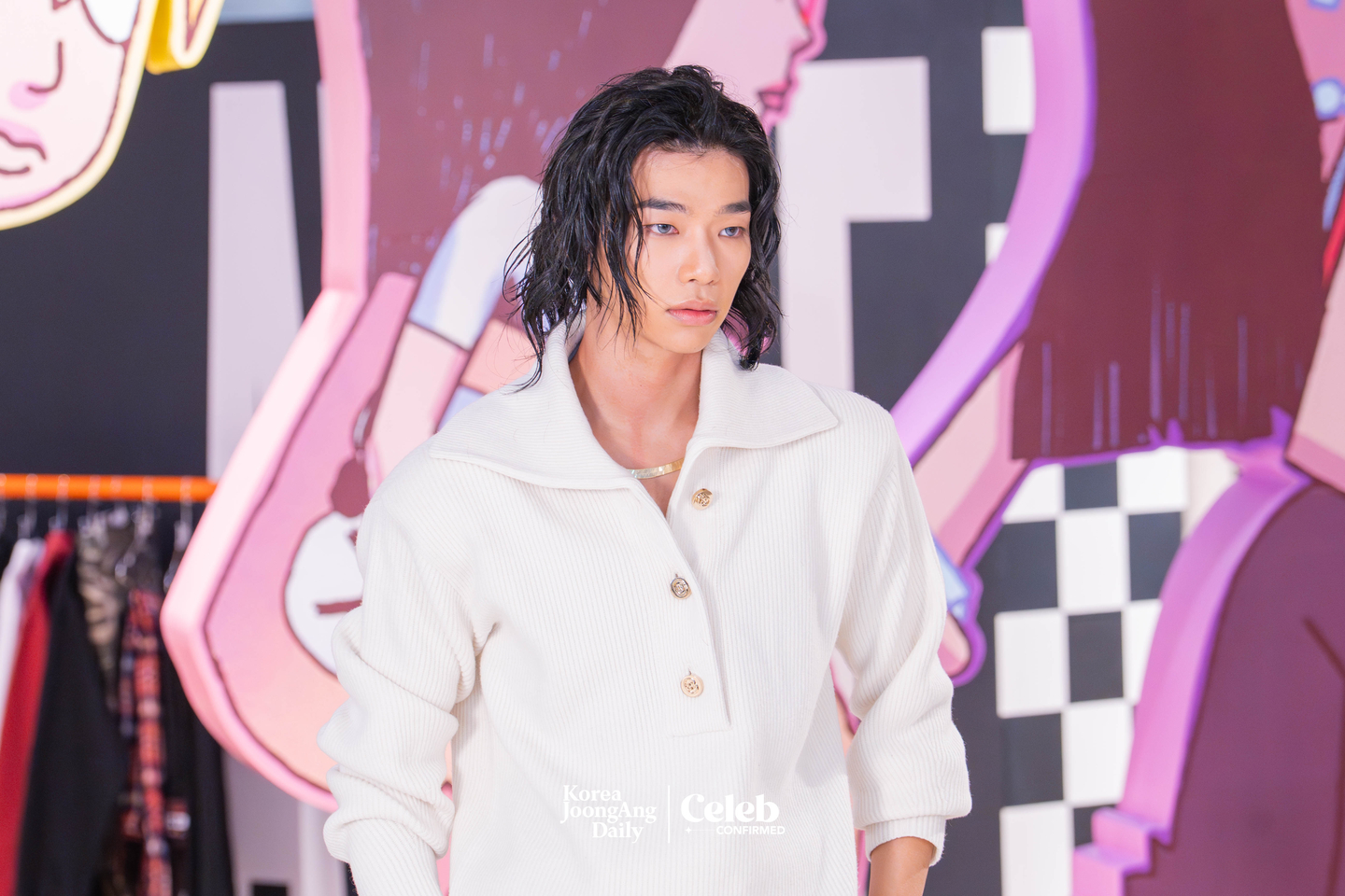 Allday Project’s Tarzzan during a press event at the “Allday Project” pop-up store in Seongsu-dong, eastern Seoul, on Dec. 8 [DANIELA GONZALEZ PEREZ]
