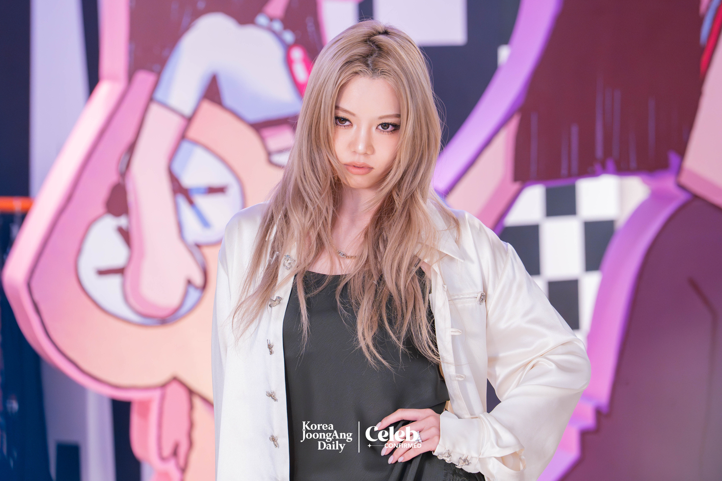 Allday Project’s Bailey during a press event at the “Allday Project” pop-up store in Seongsu-dong, eastern Seoul, on Dec. 8 [DANIELA GONZALEZ PEREZ]