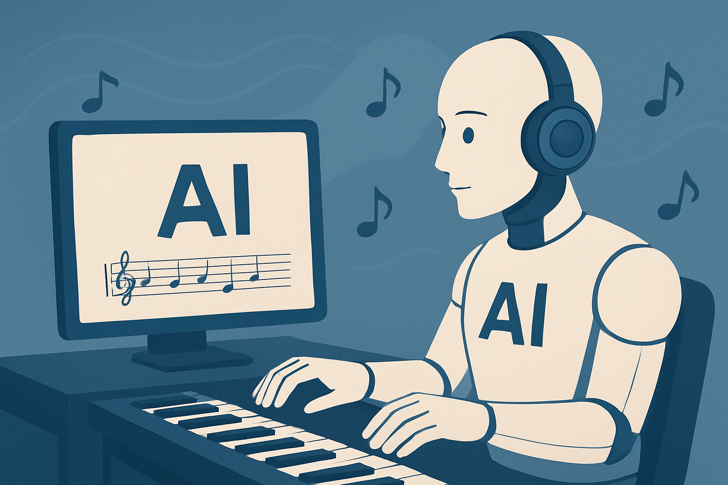 An image depicting AI composing music [JOONGANG ILBO]