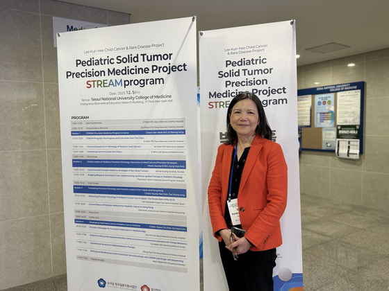 Annie Huang, a clinician-scientist at the Labatt Brain Tumor Research Centre at the Hospital for Sick Children and the University of Toronto attends the pediatric precision oncology symposium, hosted by the Childhood Cancer & Rare Disease Project at the Seoul National University College of Medicine in central Seoul on Dec. 5. [NAM SOO-HYOUN]