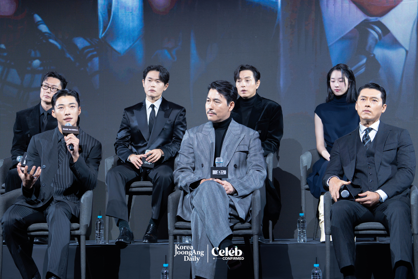 The cast of the Disney+ series “Made in Korea” during a press conference at the Grand InterContinental Seoul Parnas in southern Seoul on Dec. 15. [DANIELA GONZALEZ PEREZ]