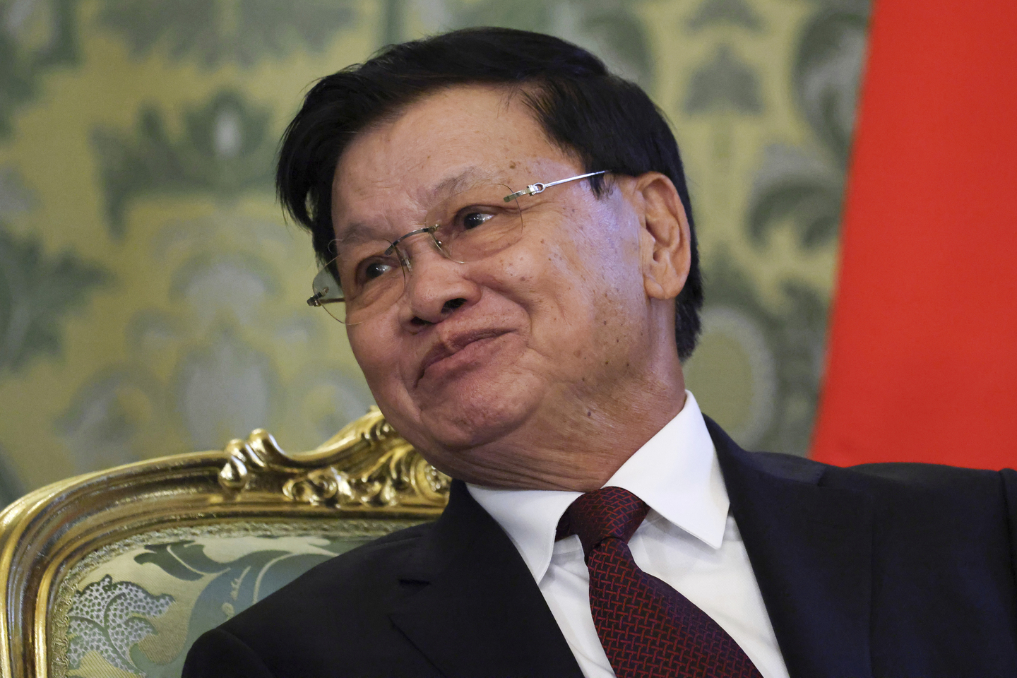 Laotian President Thongloun Sisoulith attends a meeting with Russian President Vladimir Putin at the Grand Kremlin Palace in Moscow, Russia, Thursday, July 31. [AP/YONHAP]