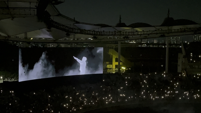 Kanye West performs during his concert at Incheon Munhak Stadium in Incheon in July. [SSG LANDERS] 
