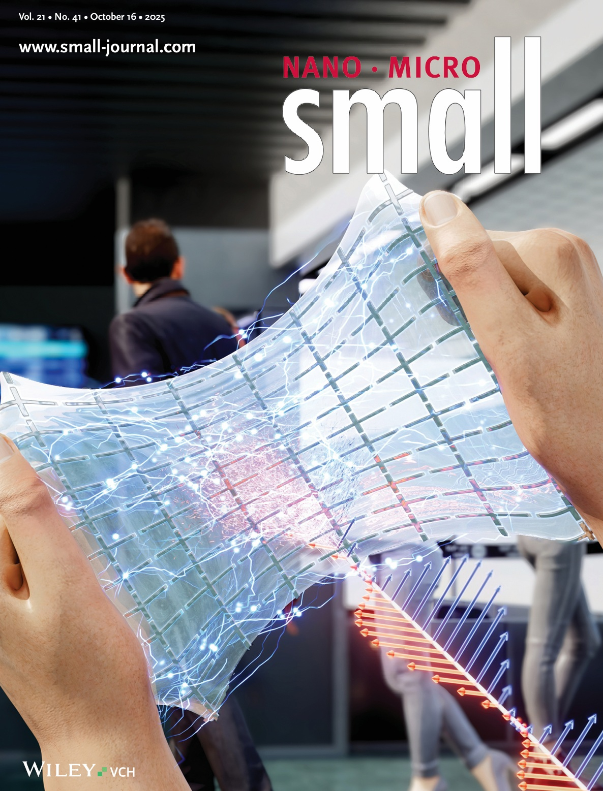 A new liquid metal composite ink (LMCP) developed by researchers at KAIST with the potential to make the ″invisibility cloak,″ on the cover of science magazine Small [KAIST]