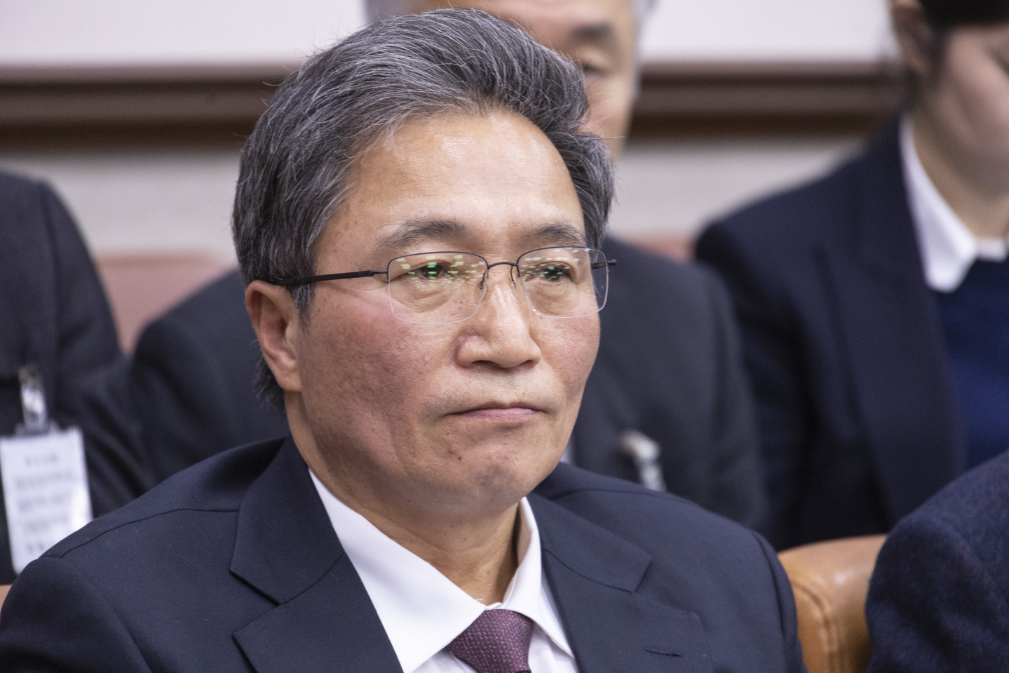 Lee Hak-jae, head of Incheon International Airport Corporation, attends a parliamentary meeting held at the National Assembly, western Seoul, on Dec. 17. [YONHAP]
