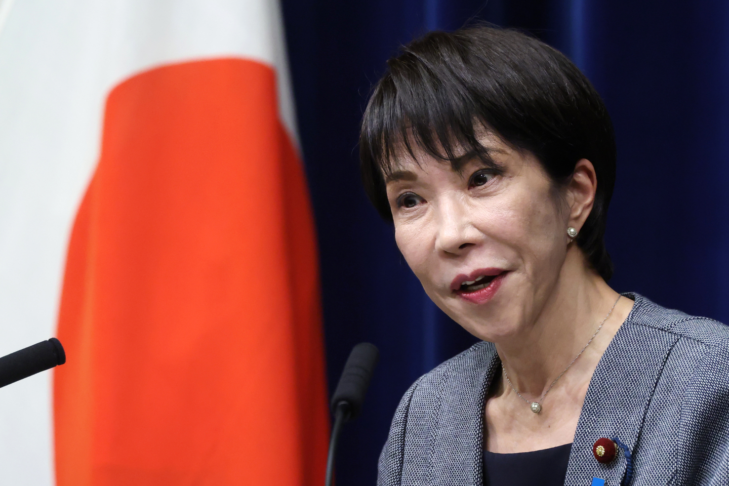 Japan's Prime Minister Sanae Takaichi, speaks during a news conference at the prime minister's office in Tokyo on Dec. 17. [AP/YONHAP]