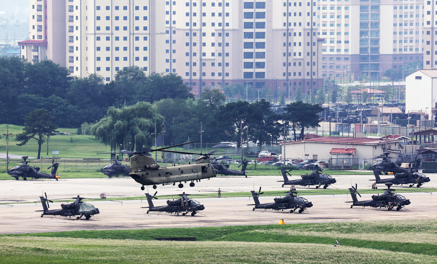 The Camp Humphreys is seen in Pyeongtaek, Gyeonggi, on Aug. 26. [YONHAP]