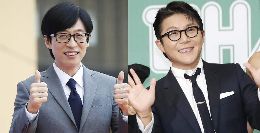 Comedian and television host Yu Jae-seok, left, and former co-host Cho Sae-ho [NEWS1]