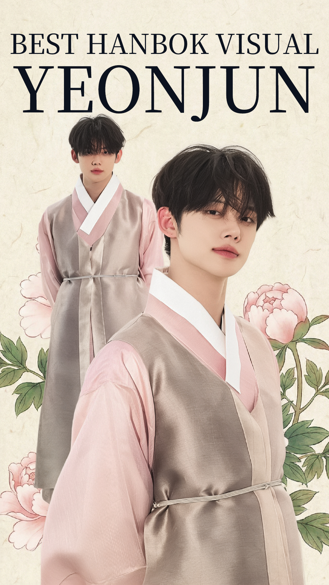 The winning fan art celebrating Yeonjun's selection as “the artist who would look best in a hanbok," or a traditional Korean outfit [PICNIC]