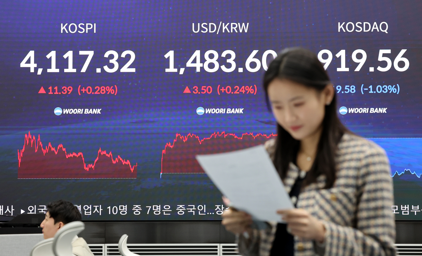 A dealing room at Woori Bank in central Seoul on Dec. 23 [YONHAP] 